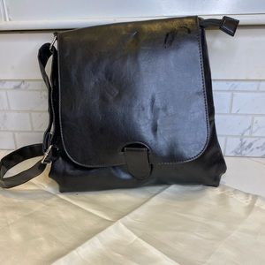Shoulder hand bag dark brown
